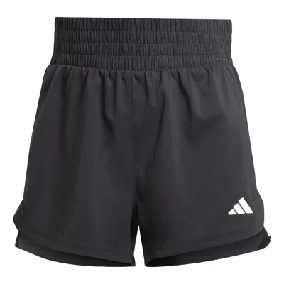 Adidas Originals (wmns) Adidas Pacer Training 3-stripes Woven High-rise Shorts Asia Sizing 'black White' In Multi