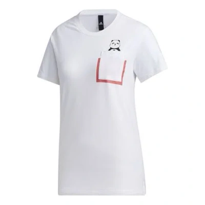 Adidas Originals (wmns) Adidas Panda Pocket Tee Sports Stylish Short Sleeve White