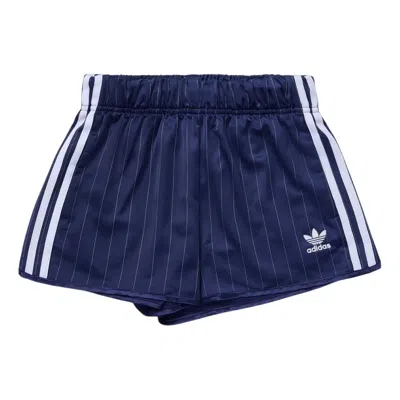 Adidas Originals (wmns) Adidas Pinstripe Satin Shorts Asia Sizing 'dark Blue'