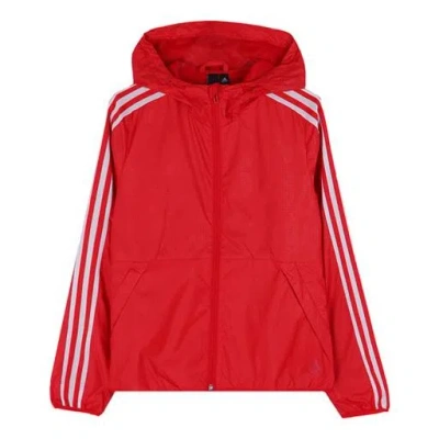 Adidas Originals (wmns) Adidas Plaid Applique Windtight Hooded Jacket Coat Red