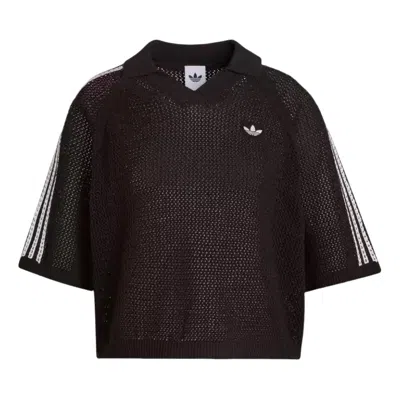 Adidas Originals (wmns) Adidas Polo Shirt Asia Sizing 'black White' In Multi