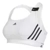 Adidas Originals (wmns) Adidas Powerreact Training Medium Support 3-stripes Bra 'white Black' In Brown