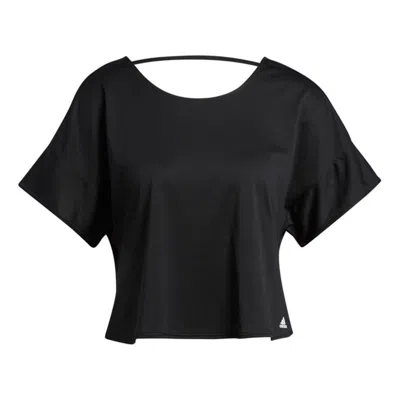 Adidas Originals (wmns) Adidas Primeblue Tee Back Hollow Out Sports Breathable Short Sleeve Black