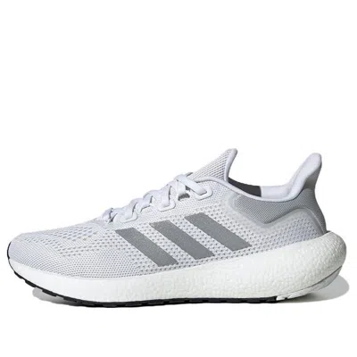 Adidas Originals (wmns) Adidas Pureboost Jet 'white Silver Metallic' In Gray