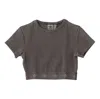 Adidas Originals (wmns) Adidas Rib Ss Top T-shirt 'grey' In Gray