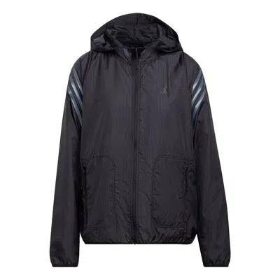 Adidas Originals (wmns) Adidas Run Icons 3-stripes Hooded Running Windbreaker 'black'