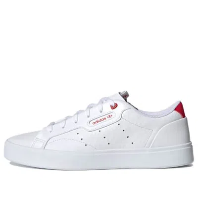 Adidas Originals (wmns) Adidas Sleek 'heart Embossed - White Scarlet'
