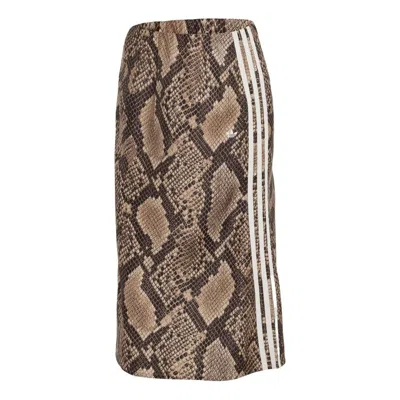 Adidas Originals (wmns) Adidas Snake Print Satin Skirt Asia Sizing 'linen Magic Beige' In Animal Print