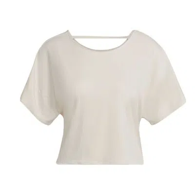 Adidas Originals (wmns) Adidas Solid Color Sports Gym Short Sleeve Beige In White