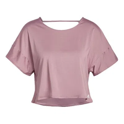 Adidas Originals (wmns) Adidas Solid Color Sports Gym Short Sleeve Purple Pink