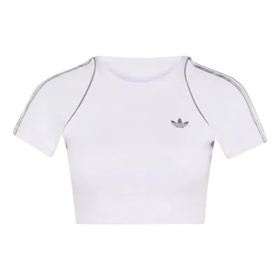 Adidas Originals (wmns) Adidas Sport Superstar Bra T-shirt Asia Sizing 'frozen Purple' In White