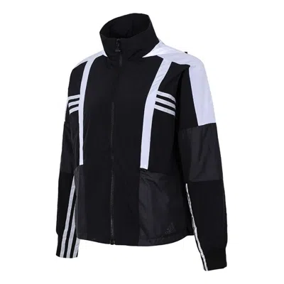 Adidas Originals (wmns) Adidas Sports Running Training Wear-resistant Casual Hooded Jacket Black In Multi