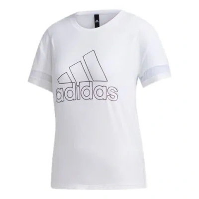 Adidas Originals (wmns) Adidas Sports Stylish Round Neck Short Sleeve White