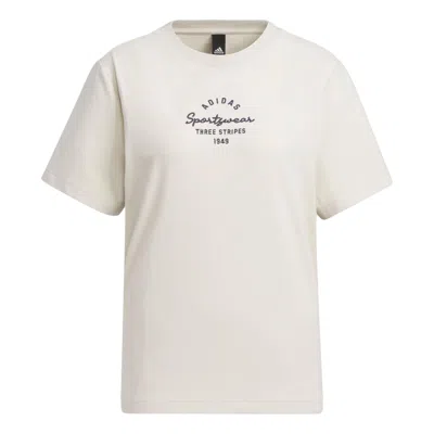 Adidas Originals (wmns) Adidas Sportswear Three Stripes T-shorts 'beige' In Multi