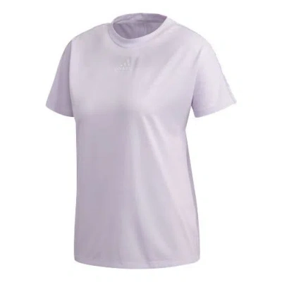 Adidas Originals (wmns) Adidas St Tee Sports Stylish Round Neck Short Sleeve White In Purple