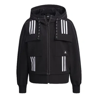 Adidas Originals (wmns) Adidas Str Jkt Diy Athleisure Casual Sports Hooded Jacket Black