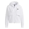 Adidas Originals (wmns) Adidas Sty W New Kt Jk Big Pocket Sports Hooded White Jacket