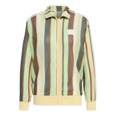 Adidas Originals (wmns) Adidas Summer Glow Knitted Firebird Track Jacket Asia Sizing 'easy Yellow' In Green