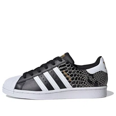 Adidas Originals Womens  Superstar In Black/white/gold Metallic