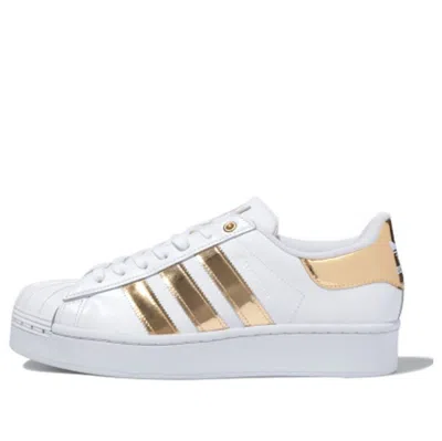 Adidas Originals (wmns) Adidas Superstar Bold 'white Gold Metallic' In Multi