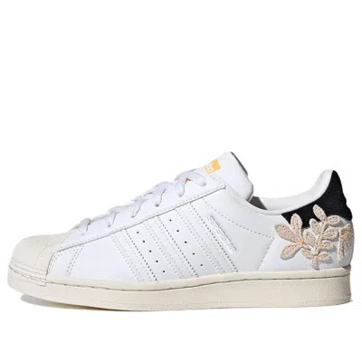 Adidas Originals (wmns) Adidas Superstar 'floral Patches - White Flash Orange' In Multi
