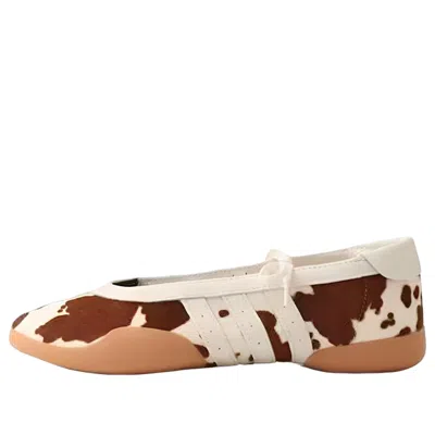 Adidas Originals (wmns) Adidas Tarkwondo Mei Cow Print Ballerina Shoes 'aurora Coffee Cloud White Gum' In Multi