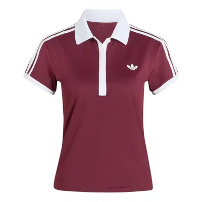 Adidas Originals (wmns) Adidas Tennis Classic Polo Shirt Asia Sizing 'maroon' In Burgundy