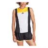 Adidas Originals (wmns) Adidas Tennis Heat.rdy Pro Match Tank 'white Yellow Black' In Multi