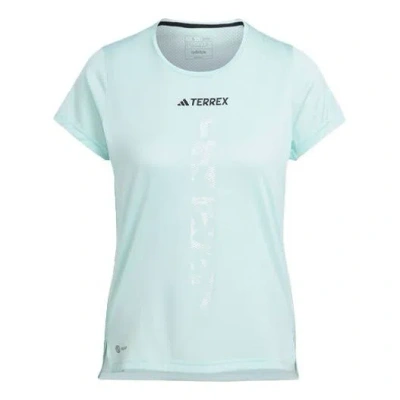 Adidas Originals (wmns) Adidas Terrex Agravic Trail Running Tee 'light Aqua' In Blue