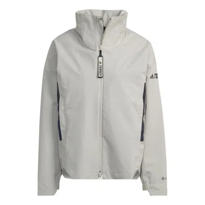 Adidas Originals (wmns) Adidas Terrex Ct Myshelter Rain.rdy Jackets 'beige' In Gray