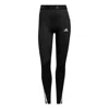 Adidas Originals (wmns) Adidas Tf Turf 3s Tight Solid Color High Waist Elastic Stripe Training Sports Gym Pants/trous In Black