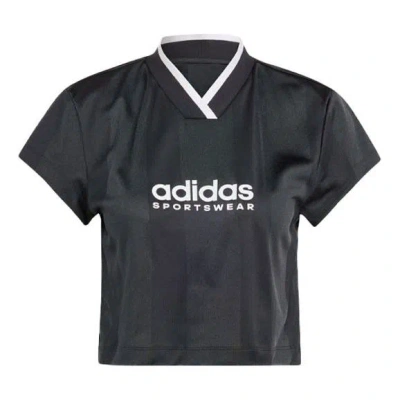 Adidas Originals (wmns) Adidas Tiro Colorblock Crop T-shirt 'black'