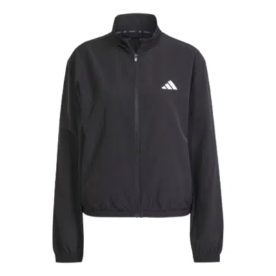 Adidas Originals (wmns) Adidas Train Essentials 3-stripes Woven Warm-up Jacket 'black White'