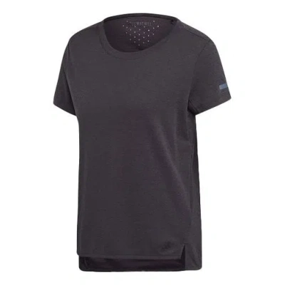 Adidas Originals (wmns) Adidas Training Sports Round Neck Short Sleeve Metallic Black