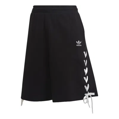 Adidas Originals (wmns) Adidas Trefoil Side Striped Elastic Waist Loose Shorts 'black White'