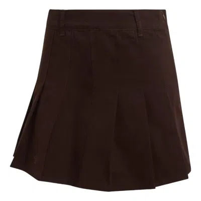 Adidas Originals (wmns) Adidas Twill Pleated Skirt Asia Sizing 'aurora Coffee' In Brown