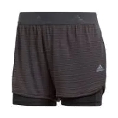 Adidas Originals (wmns) Adidas Two-in-one Chill Shorts Asia Sizing 'black' In Brown