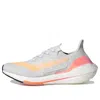 Adidas Originals (wmns) Adidas Ultraboost 21 'white Acid Orange' In Gray