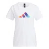 Adidas Originals (wmns) Adidas Ust  3 Bar T-shirt 'white Purple'
