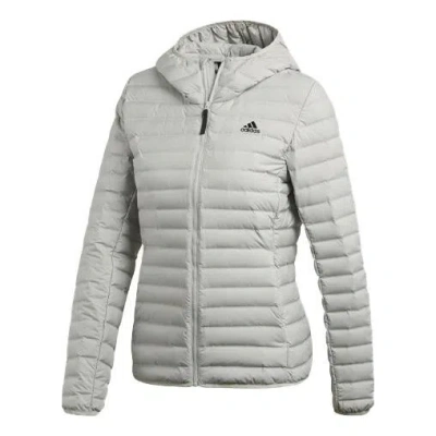 Adidas Originals (wmns) Adidas Varilite Soft Hooded Jacket 'silver Grey' In Gray