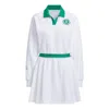 Adidas Originals (wmns) Adidas Verbiage Long Sleeve Polo Dress Asia Sizing 'white Green' In Multi