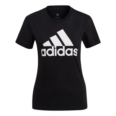 Adidas Originals (wmns) Adidas W Bl T Sports Stylish Logo Printing Short Sleeve Black T-shirt