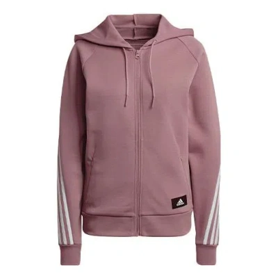 Adidas Originals (wmns) Adidas W Fi 3s Fz Reg Sports Hooded Jacket Purple In Pink