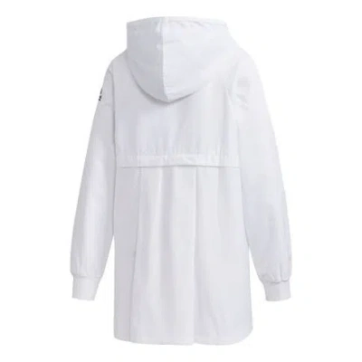 Adidas Originals (wmns) Adidas Wb Alphabet Logo Printing Sports Hooded Jacket White