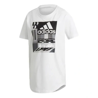 Adidas Originals (wmns) Adidas White Must Haves Graphic Tee 'white Black'