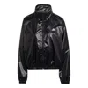 Adidas Originals (wmns) Adidas Wvn Jacket Logo Printing Glossy Stand Up Collar Jacket Coat Black
