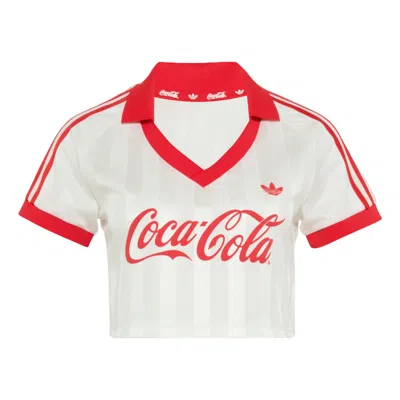 Adidas Originals Adidas Coca-cola Cropped Jersey In Metallic