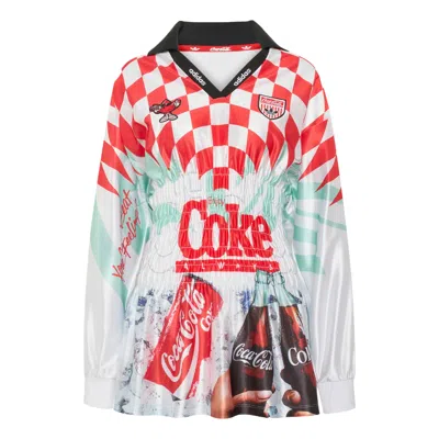 Adidas Originals X Coca-cola Mash Up Smocked Jersey In Multi