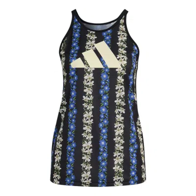 Adidas Originals (wmns) Adidas X Farm Rio Training Tank Top Asia Sizing 'black Cream White Multicolor' In Blue