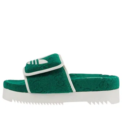 Adidas Originals (wmns) Adidas X Gucci Gg Platform Sandal 'green' In Multi
